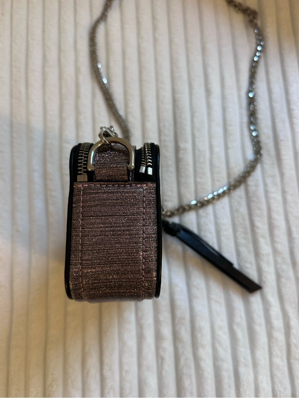 Marc Jacobs Glitter Snapshot Crossbody: Sparkly Purple/Pink with Silver Hardware - Picture 6 of 8